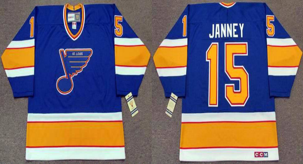 2019 Men St.Louis Blues 15 Janney blue CCM NHL jerseys